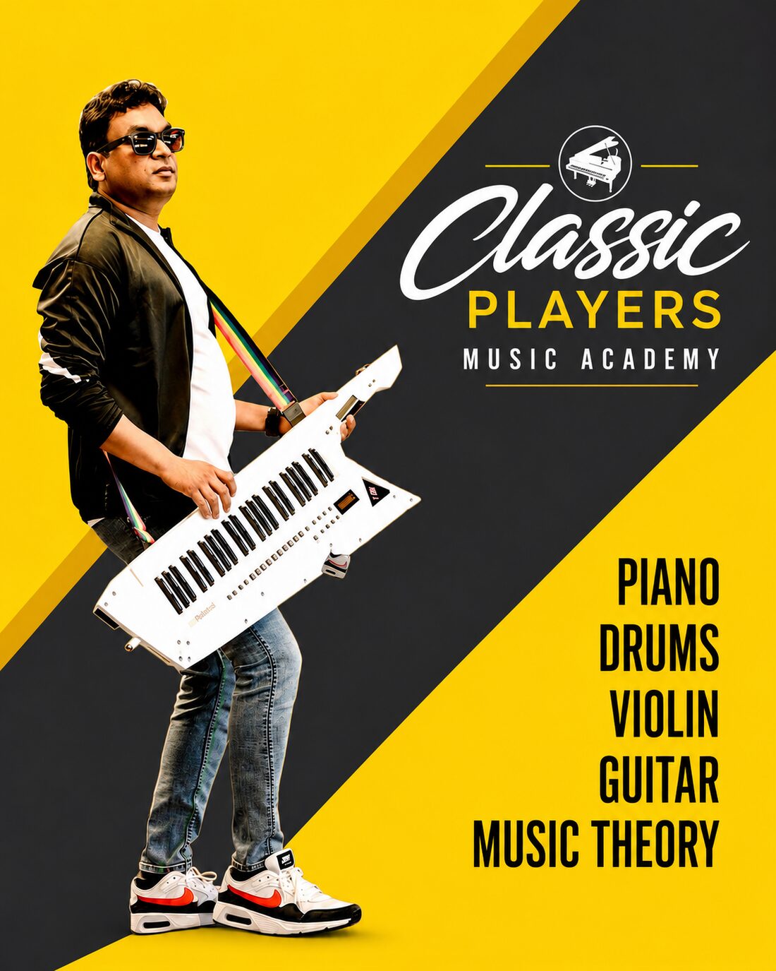 Classic Players lessons in piano, drums, violin, guitar and music theory