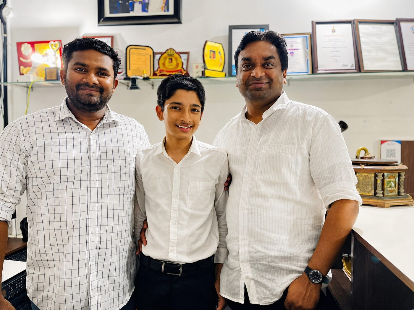 Anil Cheriyan with students at the Classic Players studio